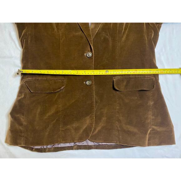Vintage BJ BARRETT Brown Velour 2-Button Blazer - Women’s Sz 18 EUC - Picture 7 of 8